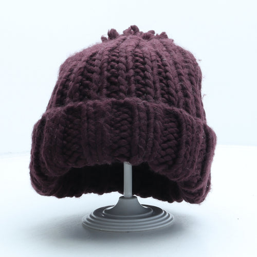 Primark Womens Purple Acrylic Bobble Hat One Size