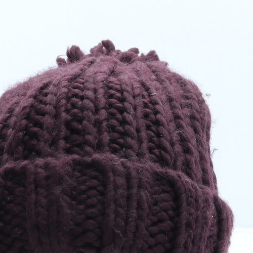 Primark Womens Purple Acrylic Bobble Hat One Size