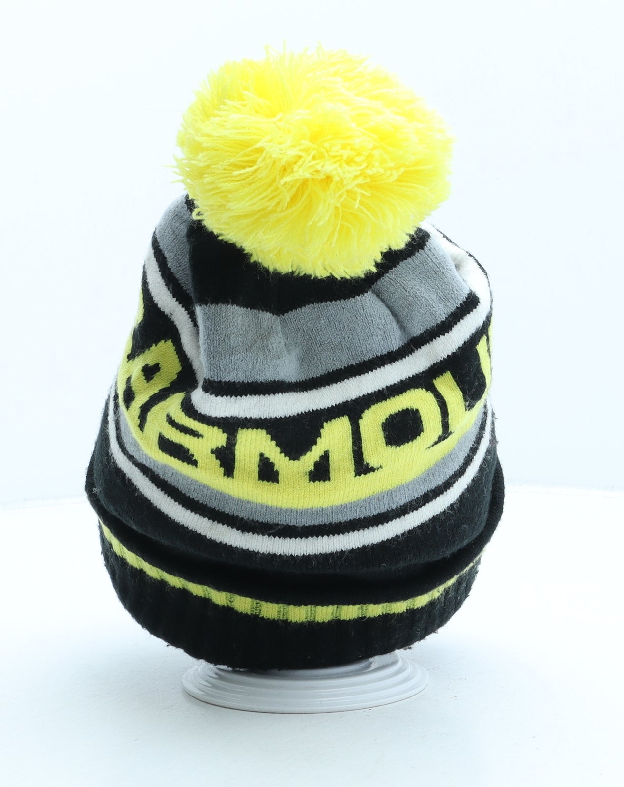 Under armour Mens Black Striped Acrylic Beanie One Size