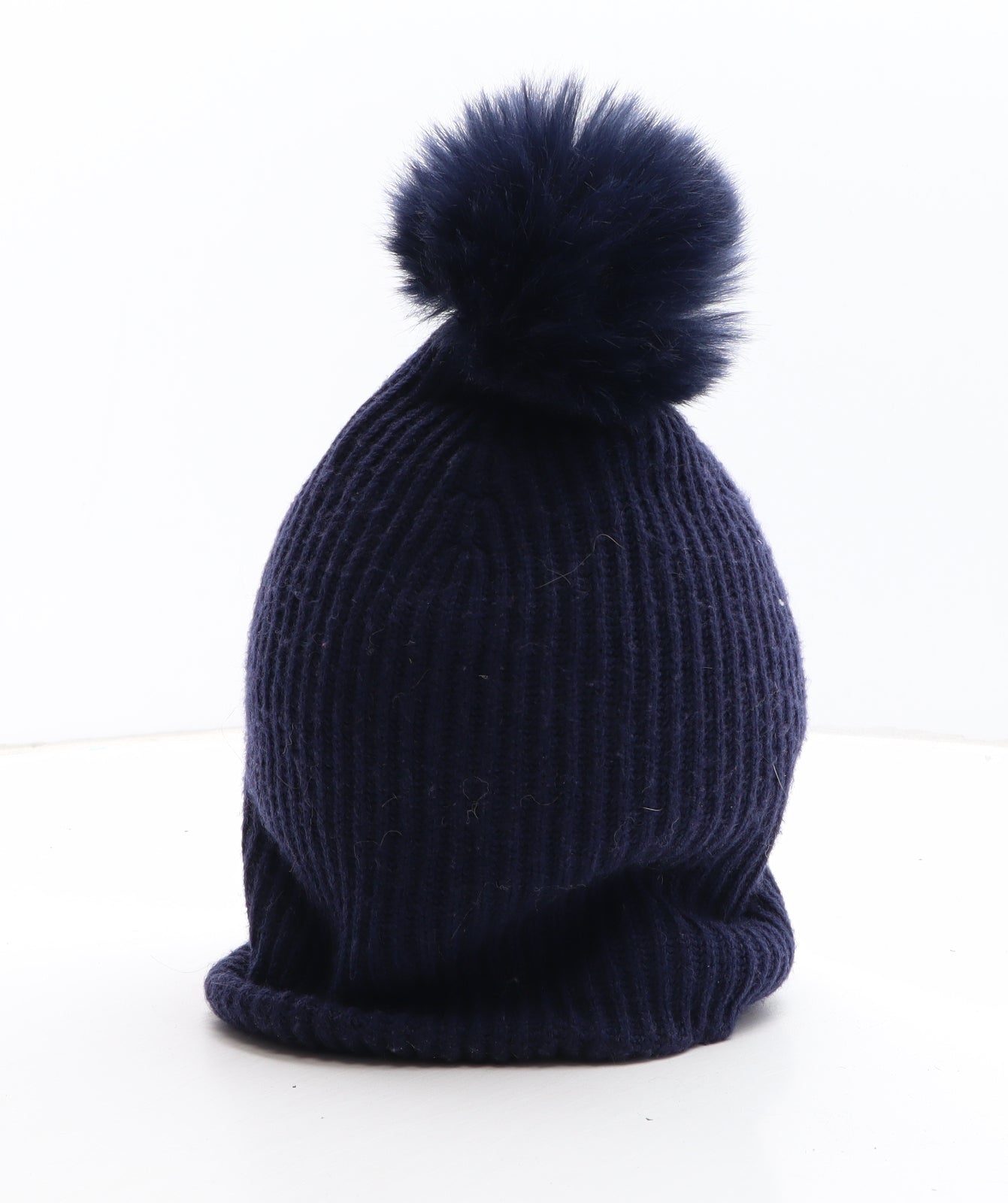 Gap Womens Blue Cotton Bobble Hat One Size