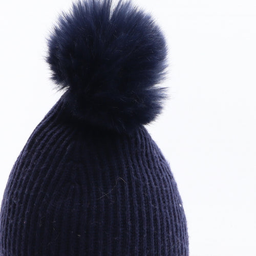 Gap Womens Blue Cotton Bobble Hat One Size