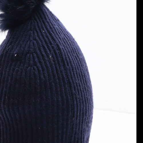 Gap Womens Blue Cotton Bobble Hat One Size