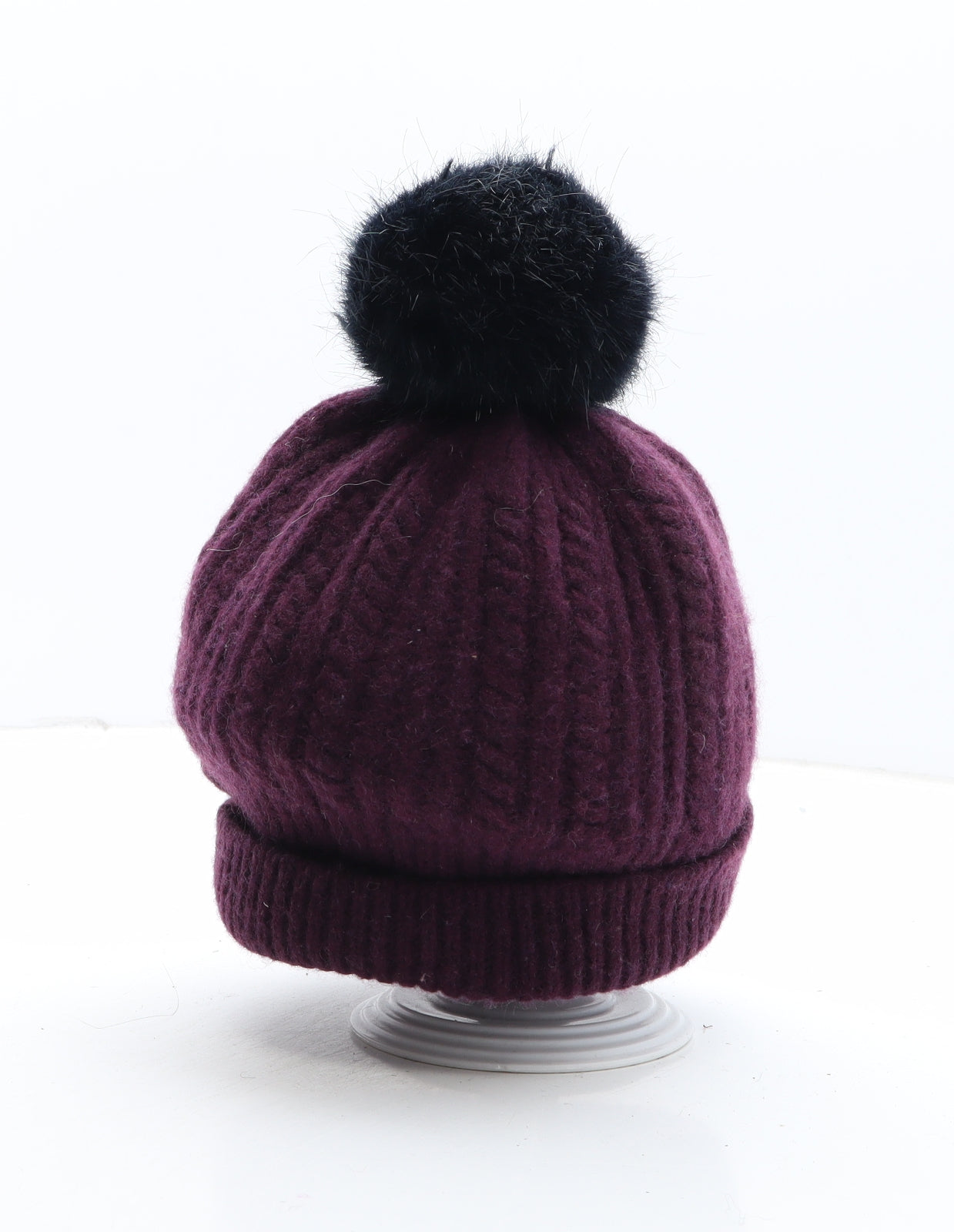 Jules Womens Purple Wool Bobble Hat One Size