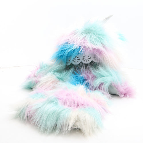 Blue Zoo Girls Multicoloured Acrylic Bonnet One Size - Unicorn hat and scarf