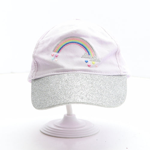 F&F Girls Pink Cotton Baseball Cap One Size - Rainbow