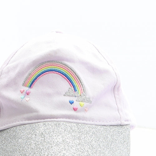F&F Girls Pink Cotton Baseball Cap One Size - Rainbow