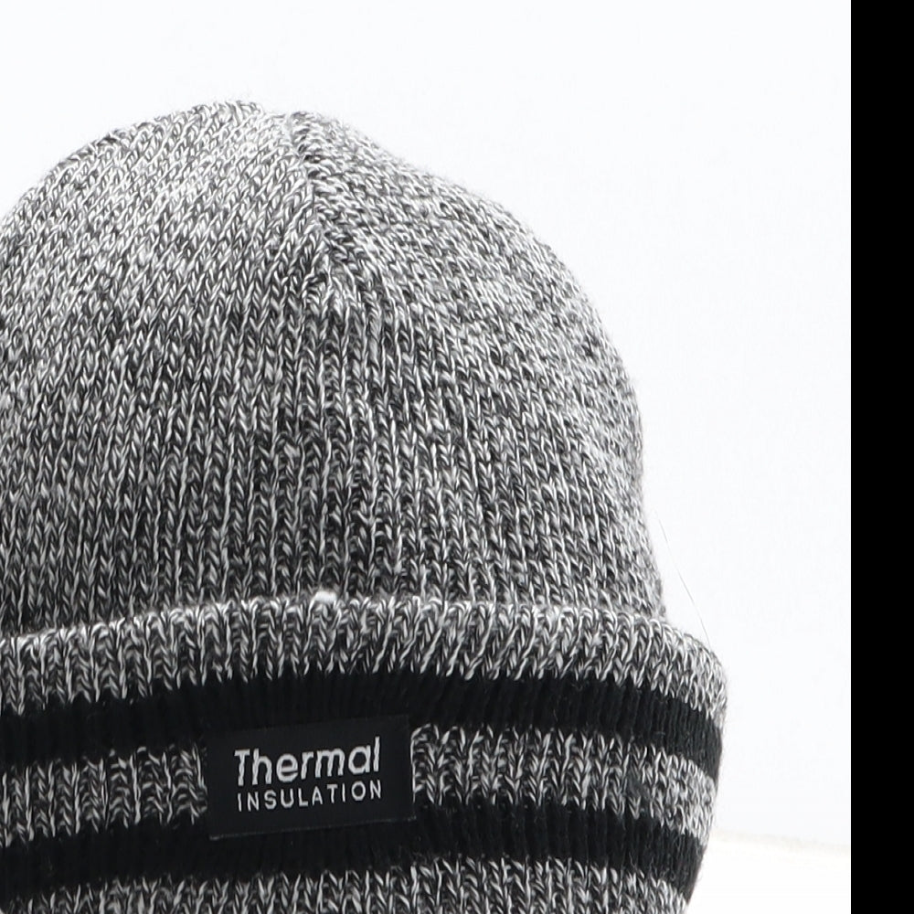 Pep&Co Mens Grey Acrylic Beanie One Size