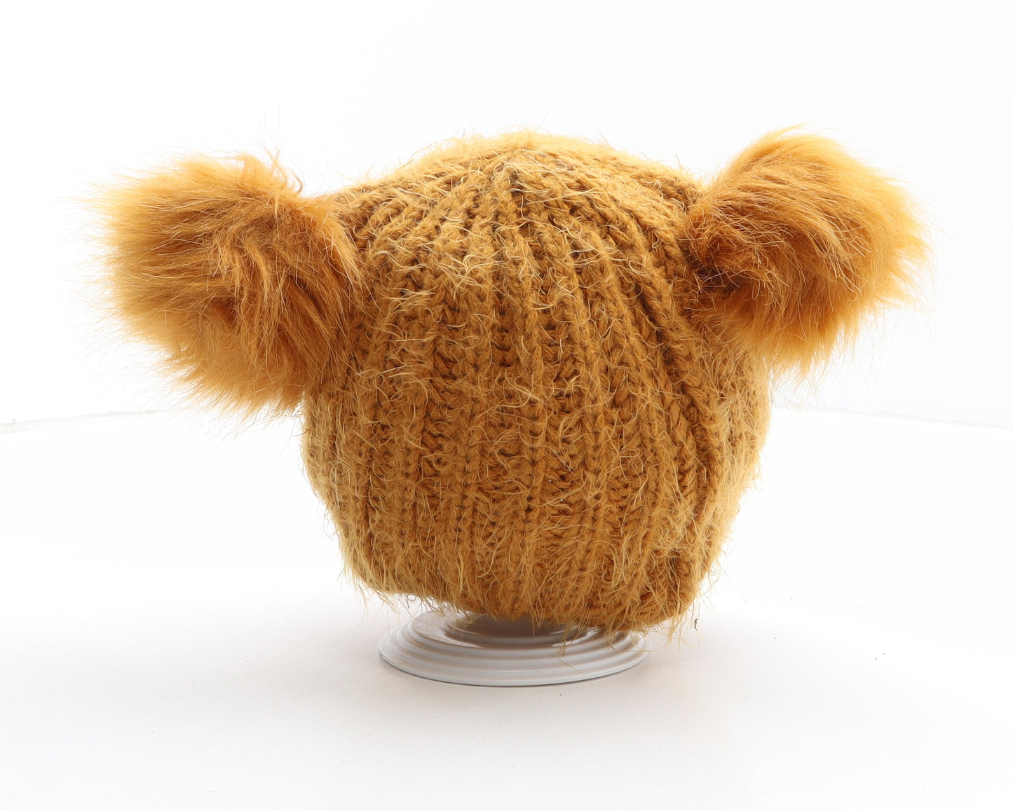 Primark Womens Yellow Acrylic Bobble Hat One Size