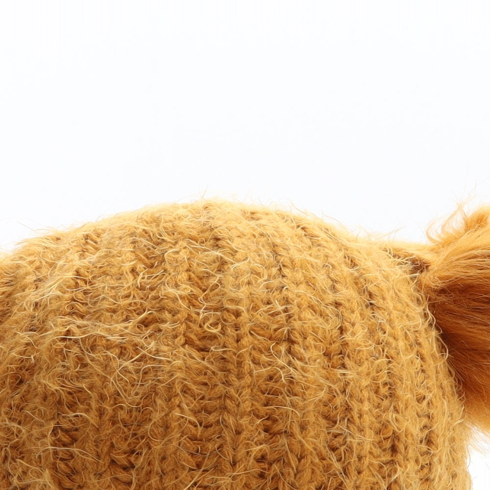 Primark Womens Yellow Acrylic Bobble Hat One Size