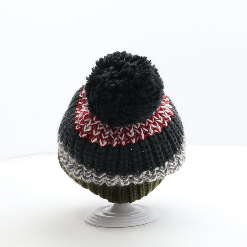 Preworn Boys Multicoloured Colourblock Acrylic Bobble Hat Size S