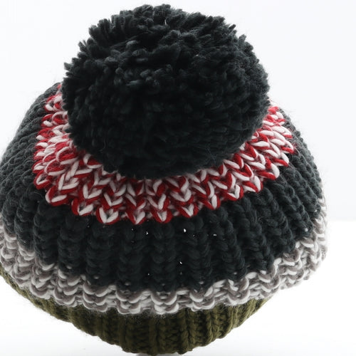 Preworn Boys Multicoloured Colourblock Acrylic Bobble Hat Size S