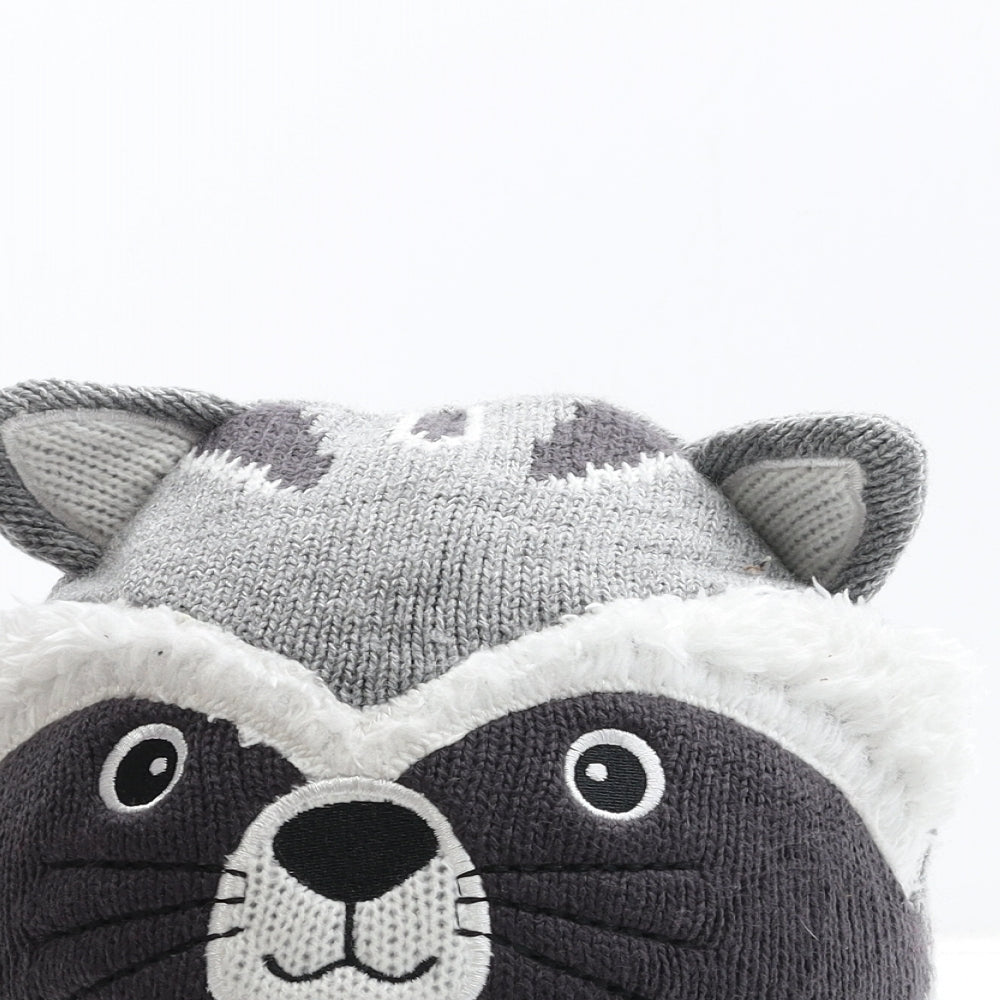 Preworn Boys Grey Acrylic Beanie Size S - Racoon Detail