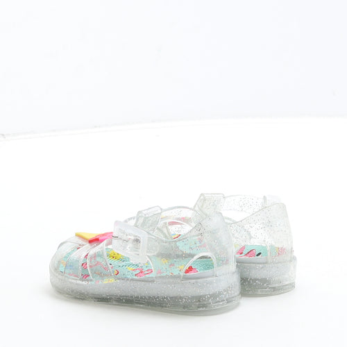 Preworn Girls Clear Rubber Fisherman Sandal UK 4 - Ice Cream Detail