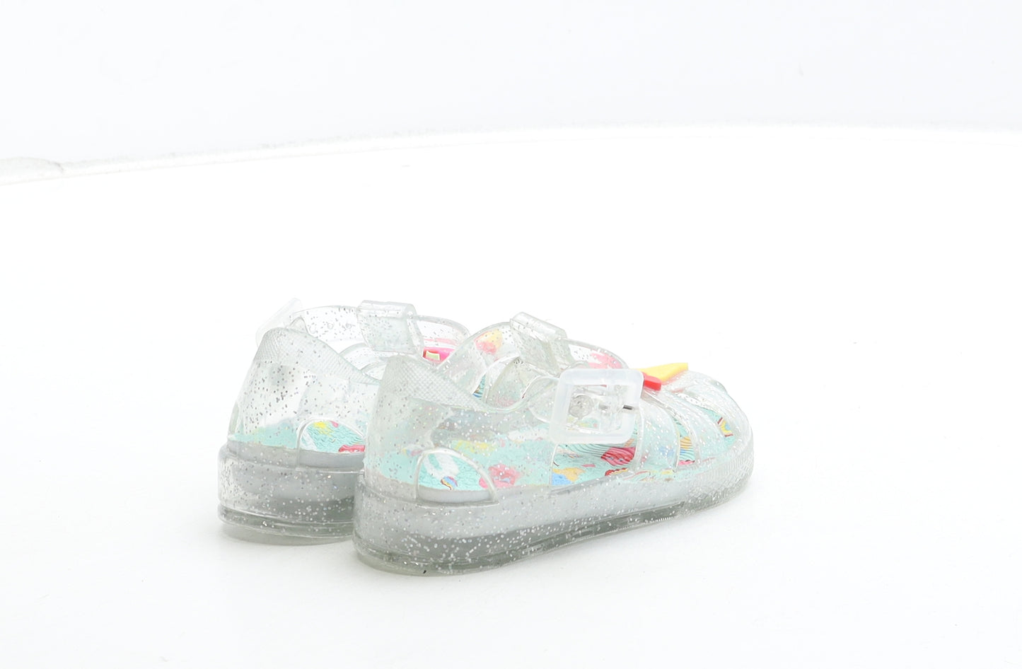 Preworn Girls Clear Rubber Fisherman Sandal UK 4 - Ice Cream Detail