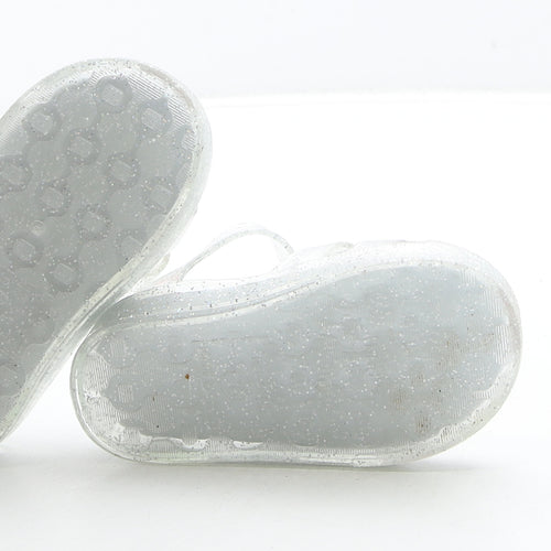 Preworn Girls Clear Rubber Fisherman Sandal UK 4 - Ice Cream Detail