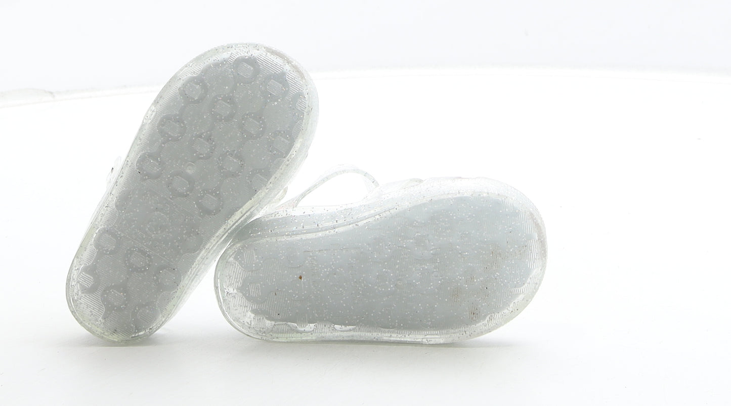 Preworn Girls Clear Rubber Fisherman Sandal UK 4 - Ice Cream Detail