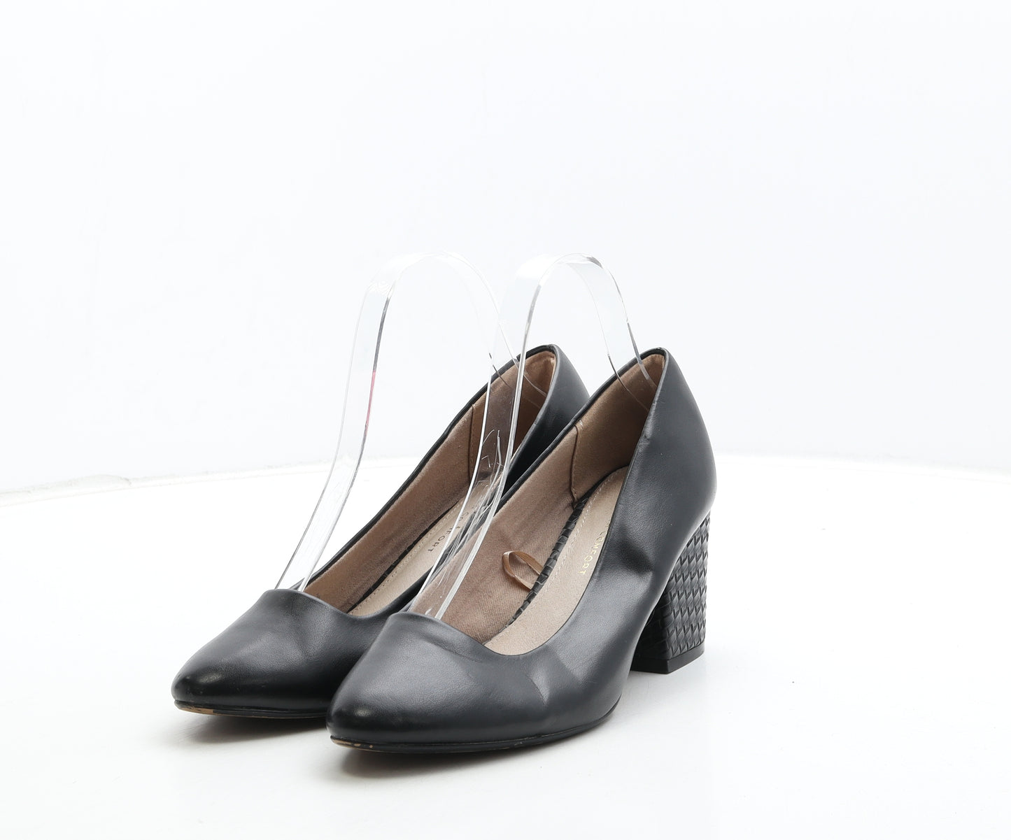 NEXT Womens Black Leather Court Heel UK 5 38