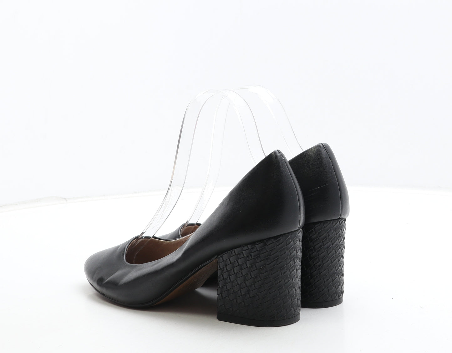 NEXT Womens Black Leather Court Heel UK 5 38