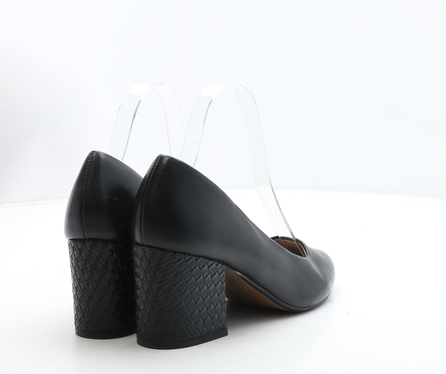 NEXT Womens Black Leather Court Heel UK 5 38