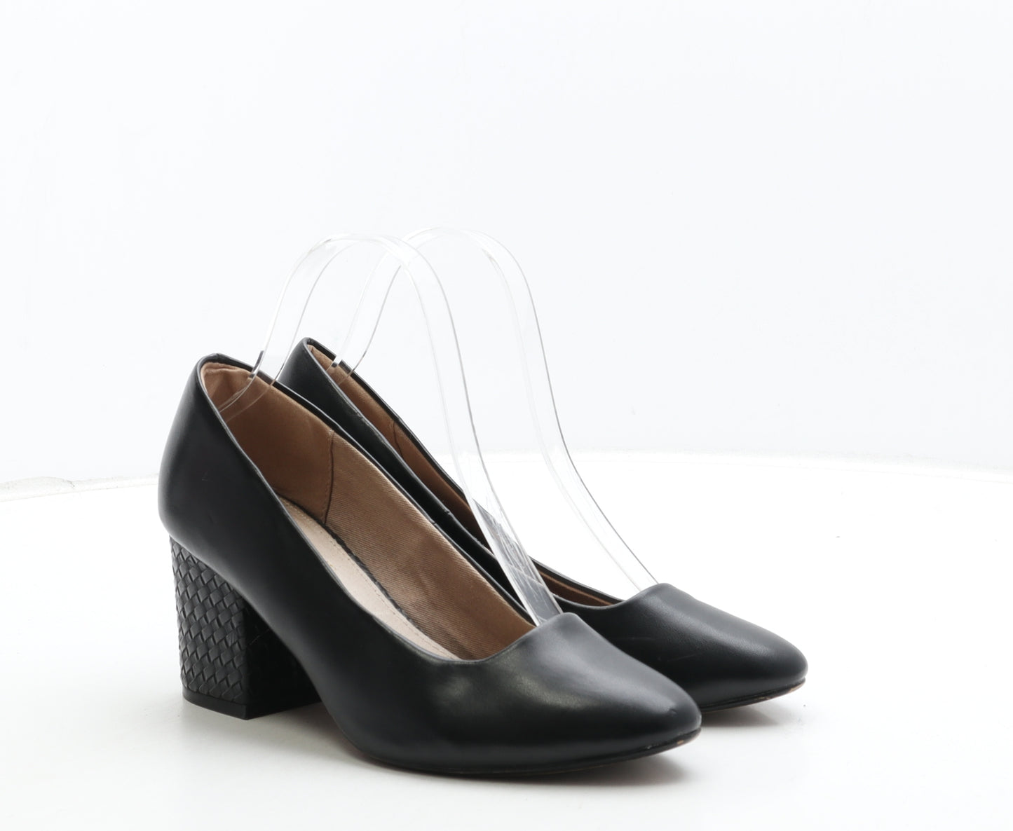 NEXT Womens Black Leather Court Heel UK 5 38