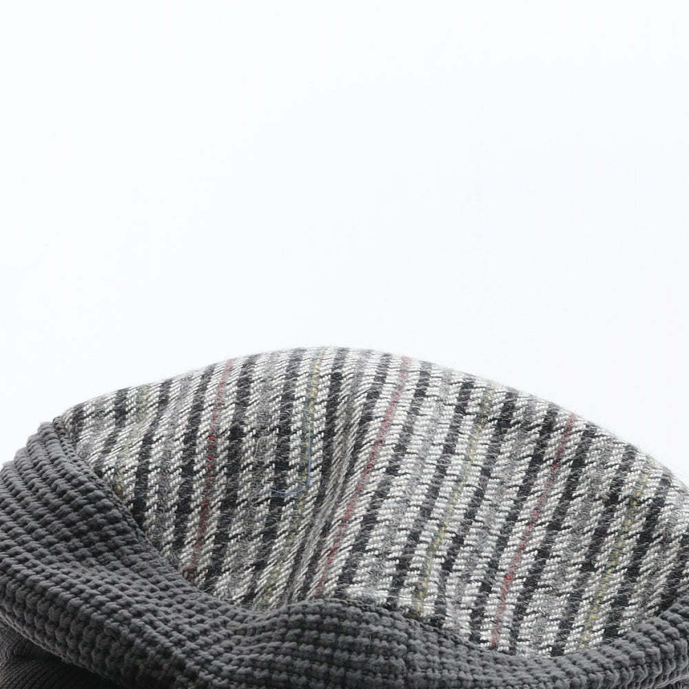 Thinsulate Mens Grey Geometric Wool Flat Cap One Size