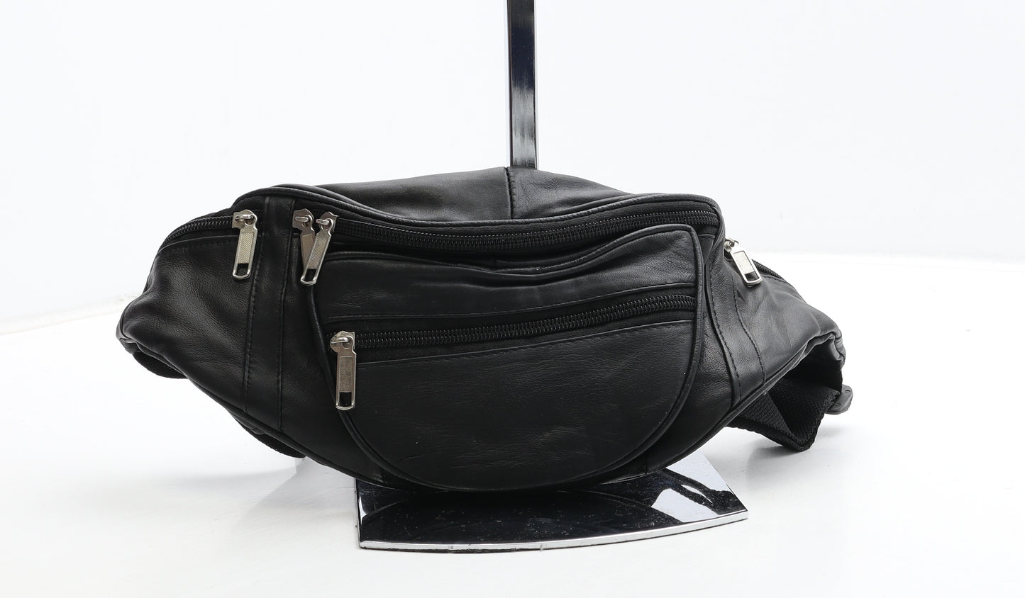 Preworn Womens Black Bottega Veneta Intrecciato Leather Belt Bag & Waist Pack Size Small