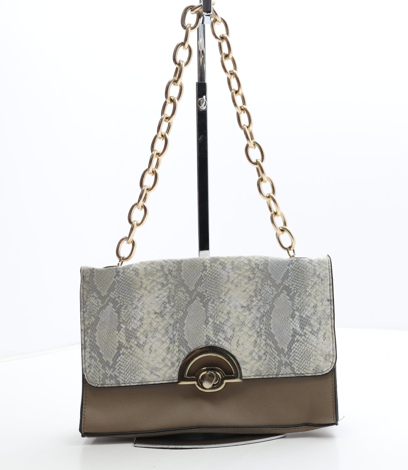 New Look Womens Multicoloured Animal Print Polyurethane Shoulder Bag Size Medium - Snake Skin Print