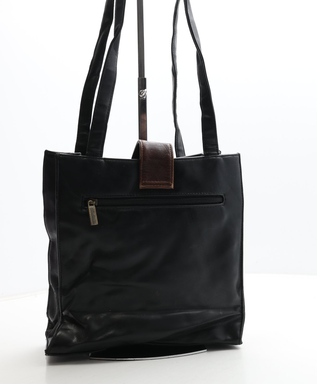 Jane Shilton Womens Black Leather Top Handle Bag Size Medium - Clubhouse