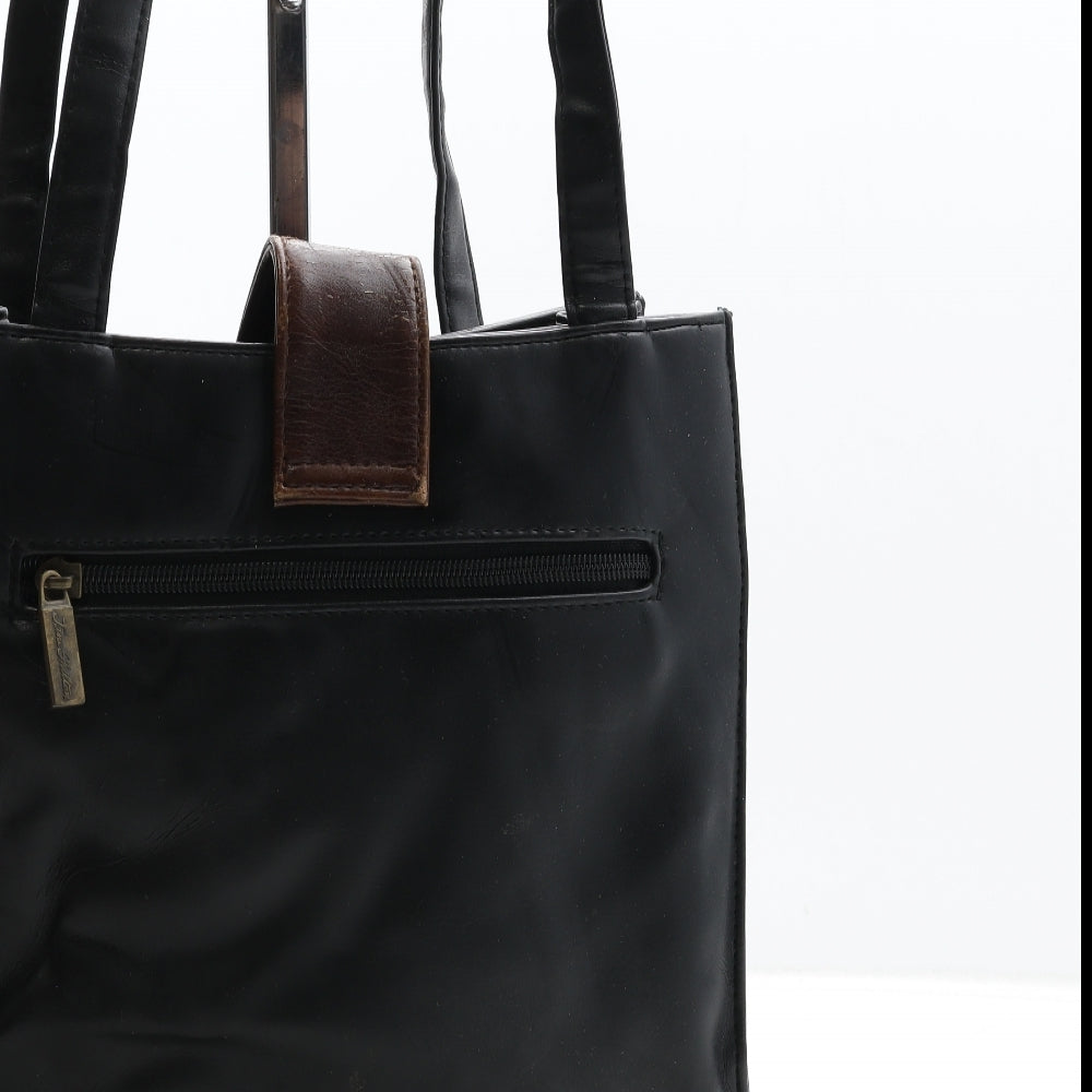 Jane Shilton Womens Black Leather Top Handle Bag Size Medium - Clubhouse