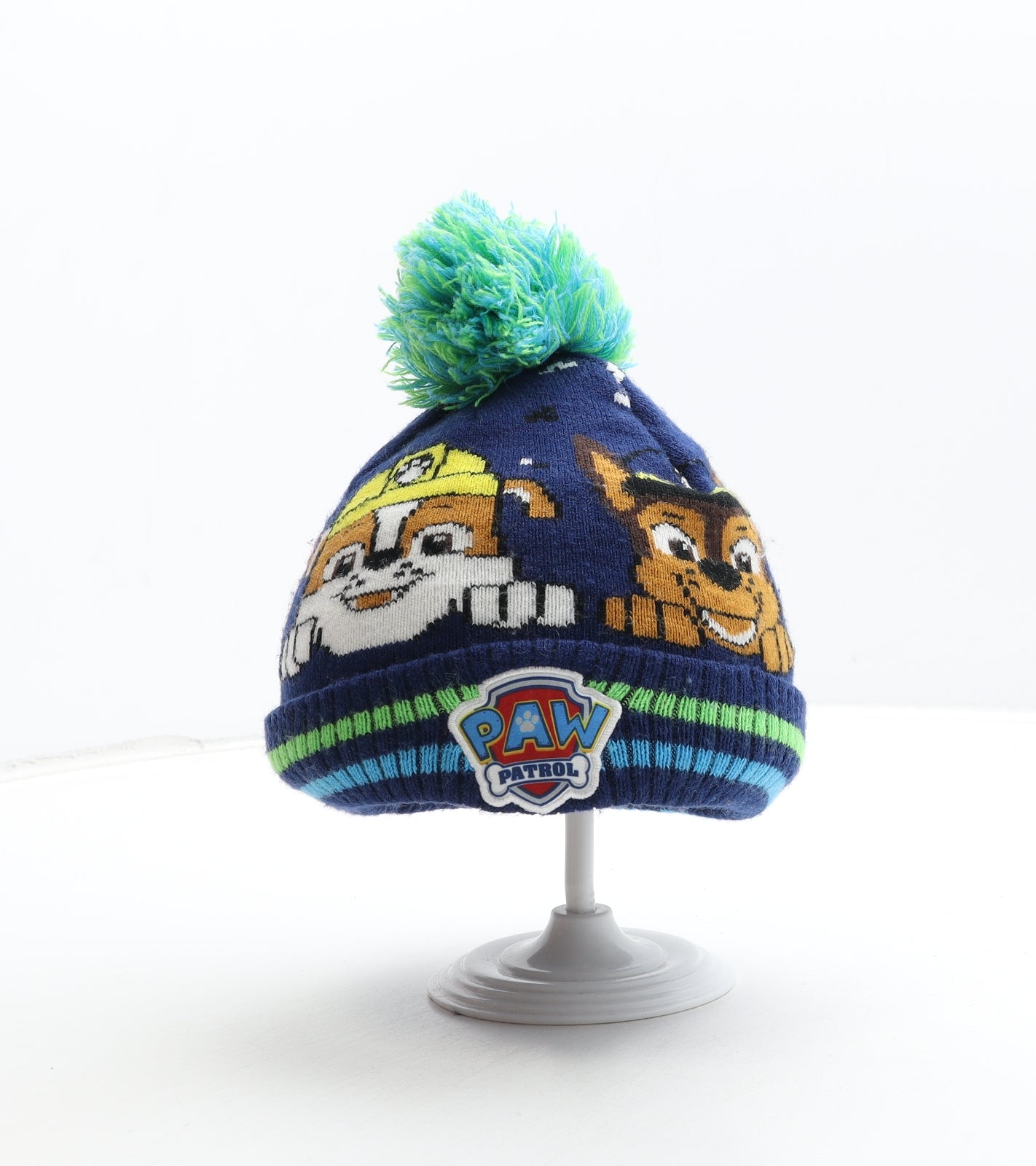 George Boys Blue Acrylic Bobble Hat Size S - Paw Patrol