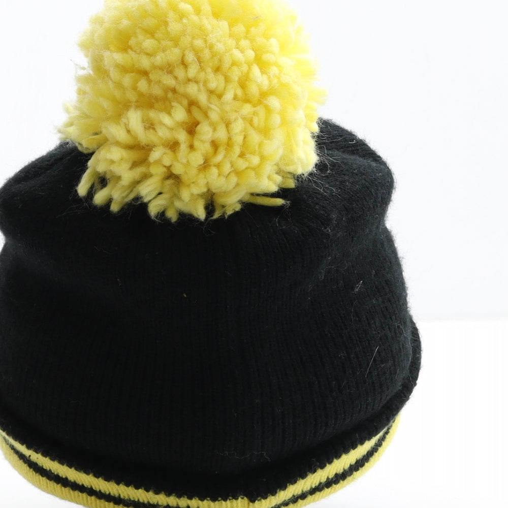 Despicable Me Boys Black Acrylic Bobble Hat One Size - Minion