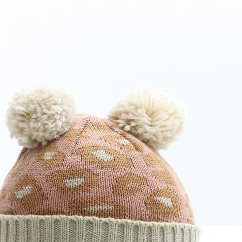 George Girls Multicoloured Geometric Polyester Bobble Hat Size S