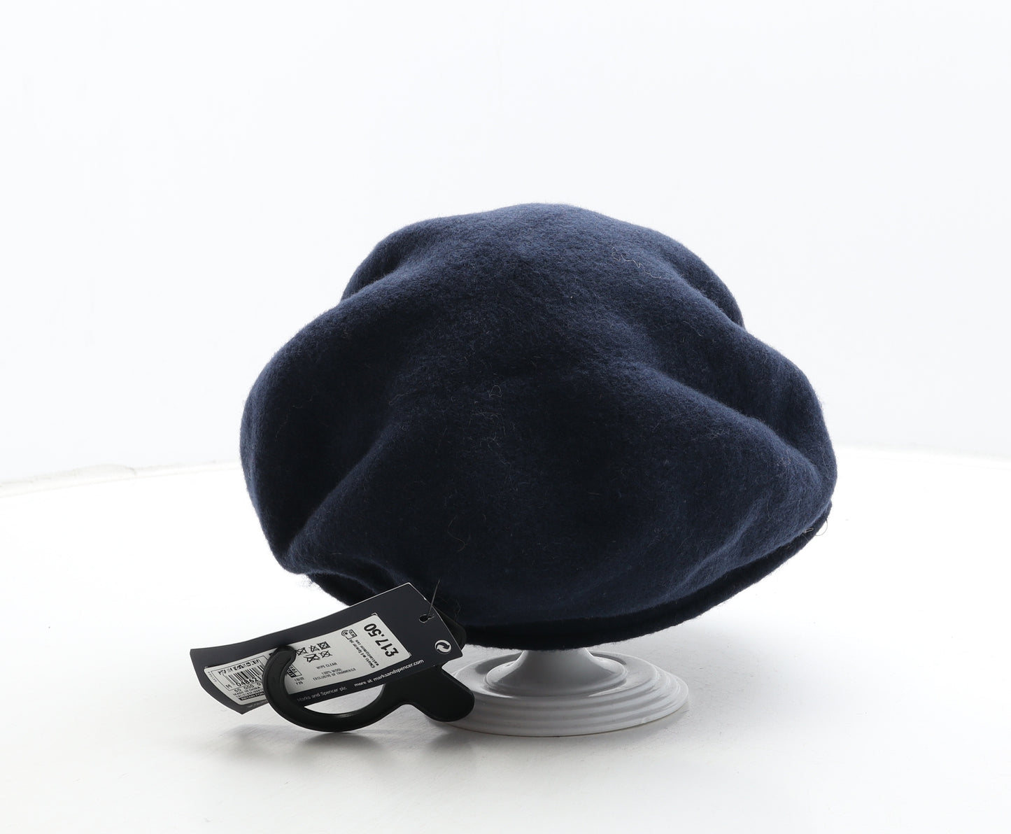 Marks and Spencer Womens Blue Wool Peaked Cap One Size