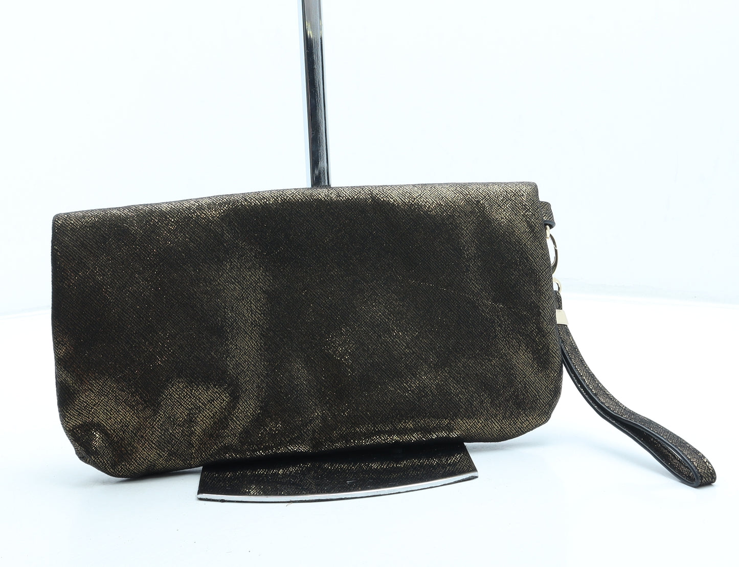 Matalan Womens Gold Polyester Clutch Size Small