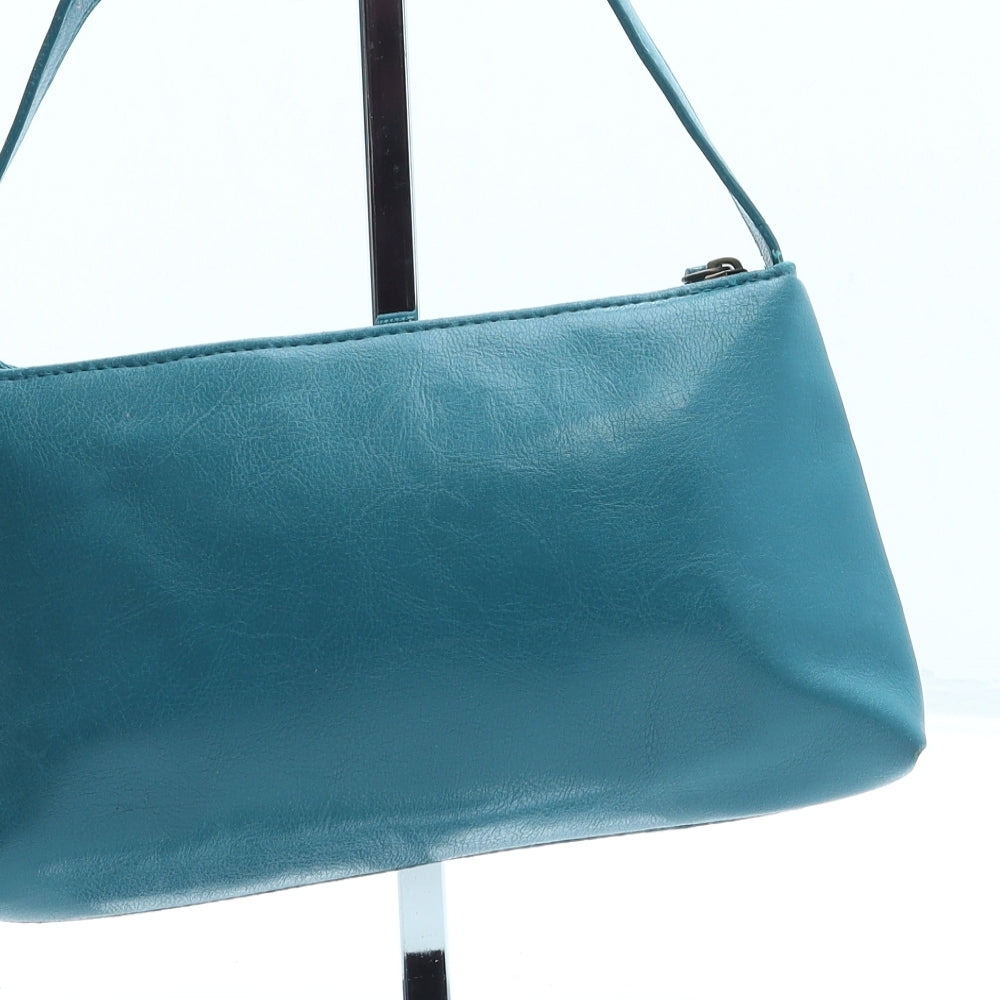 George Womens Green Faux Leather Shoulder Bag Size Small