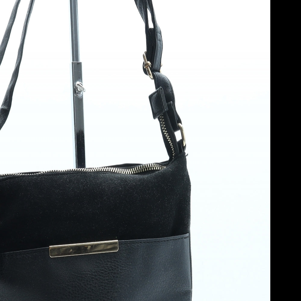 Peacocks Womens Black Leather Crossbody Size Small