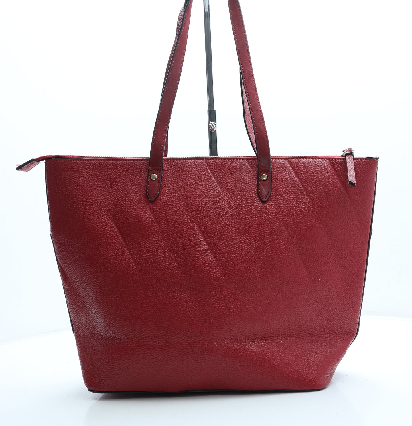 Accessorize Womens Red Leather Top Handle Bag Size Large