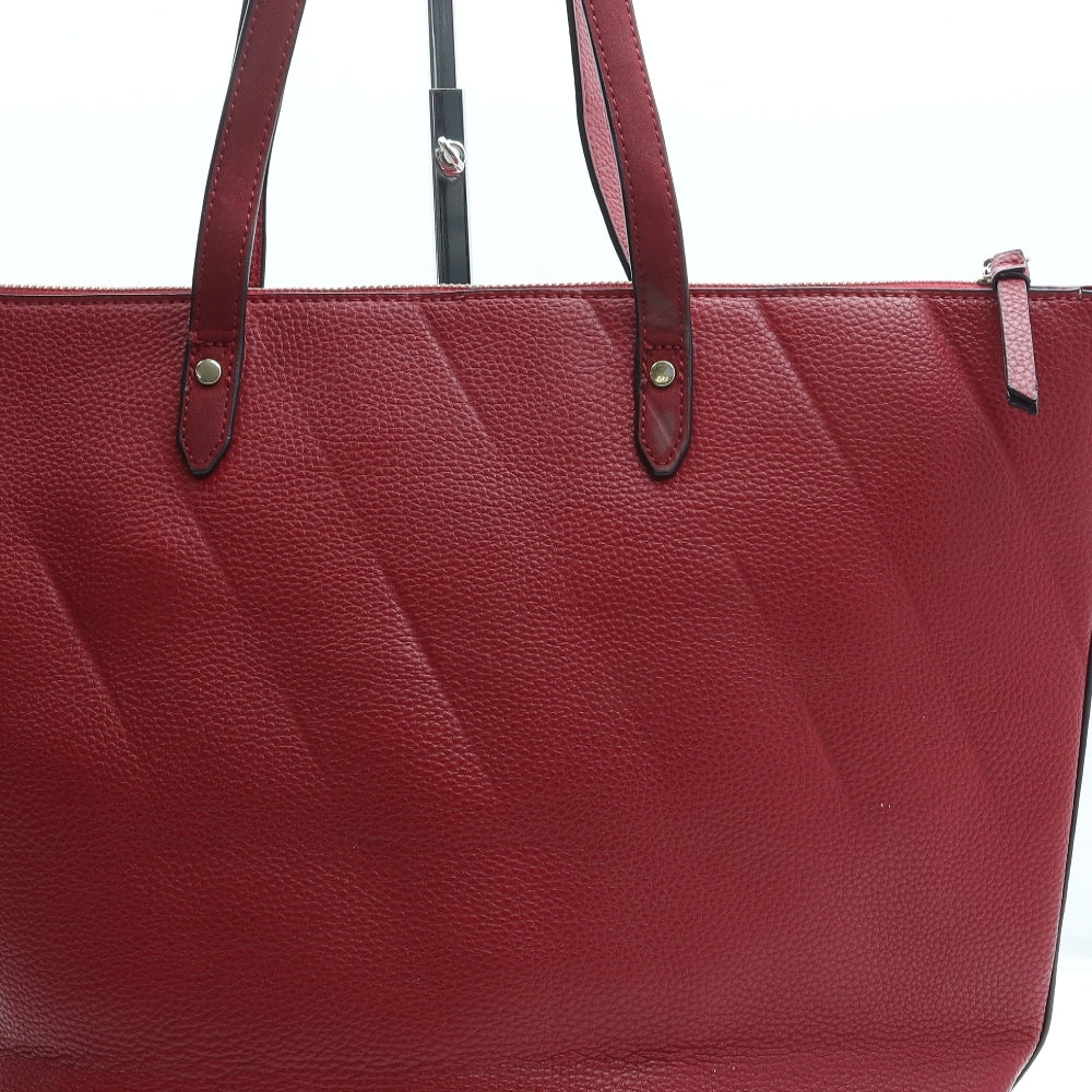 Accessorize Womens Red Leather Top Handle Bag Size Large