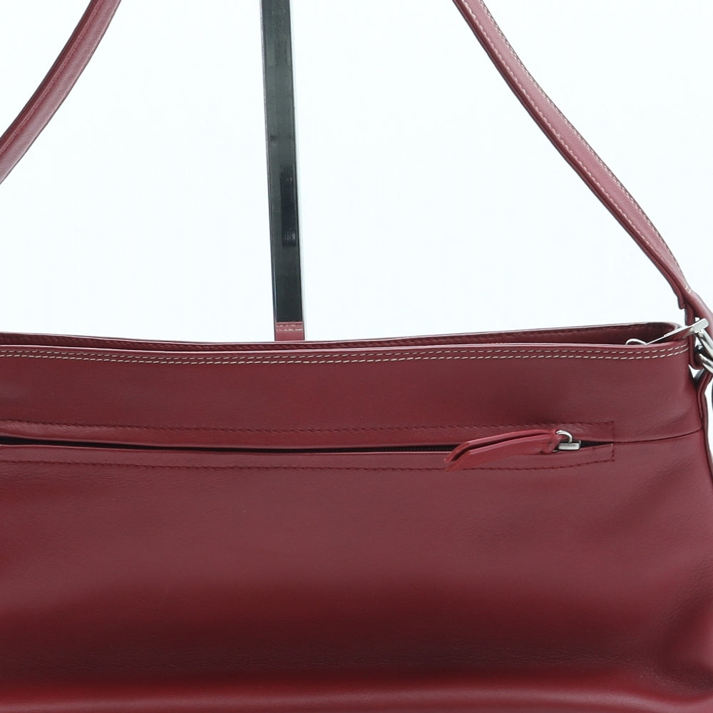 Tula Womens Red Leather Shoulder Bag Size Small