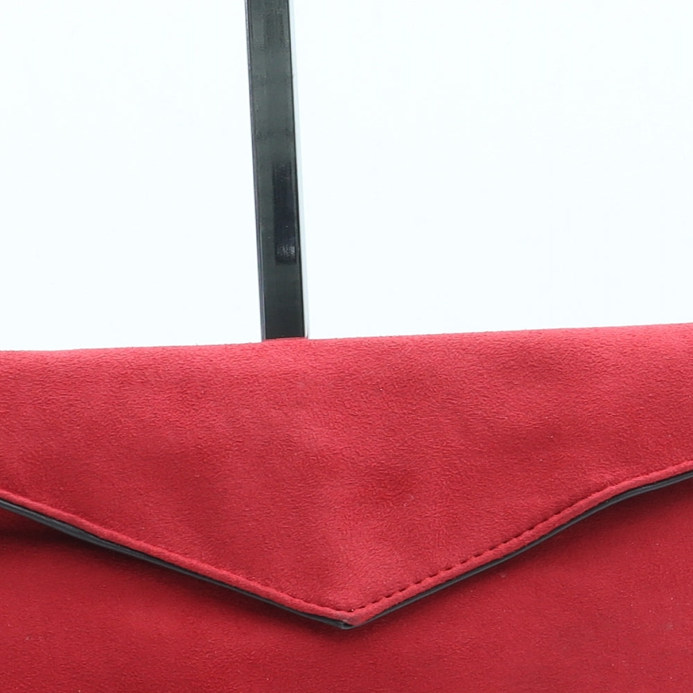 Preworn Womens Red Suede Clutch Size Small
