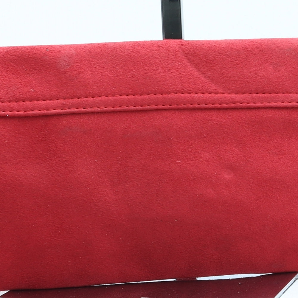 Preworn Womens Red Suede Clutch Size Small