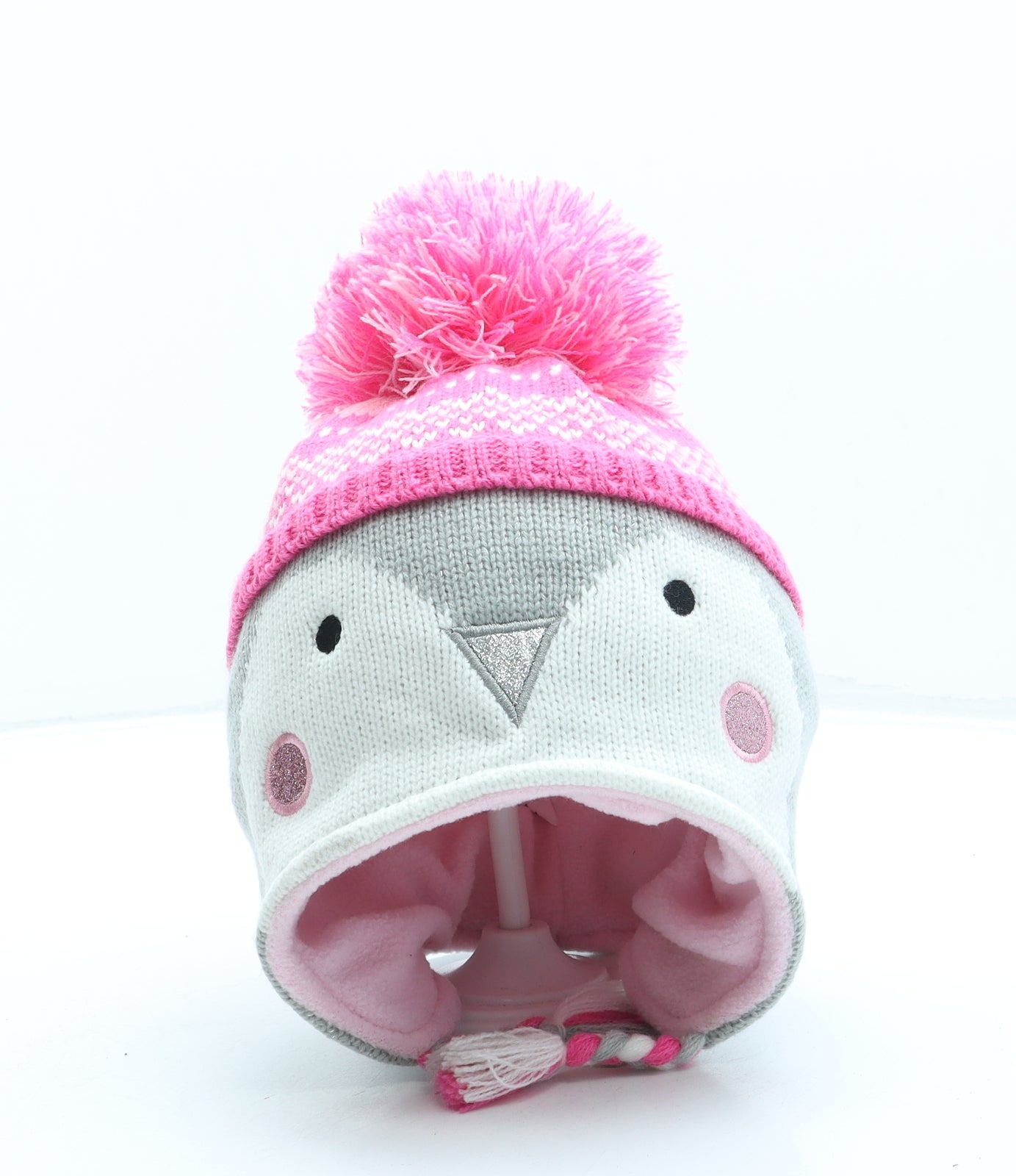 TU Girls Pink Acrylic Bonnet One Size - Penguin