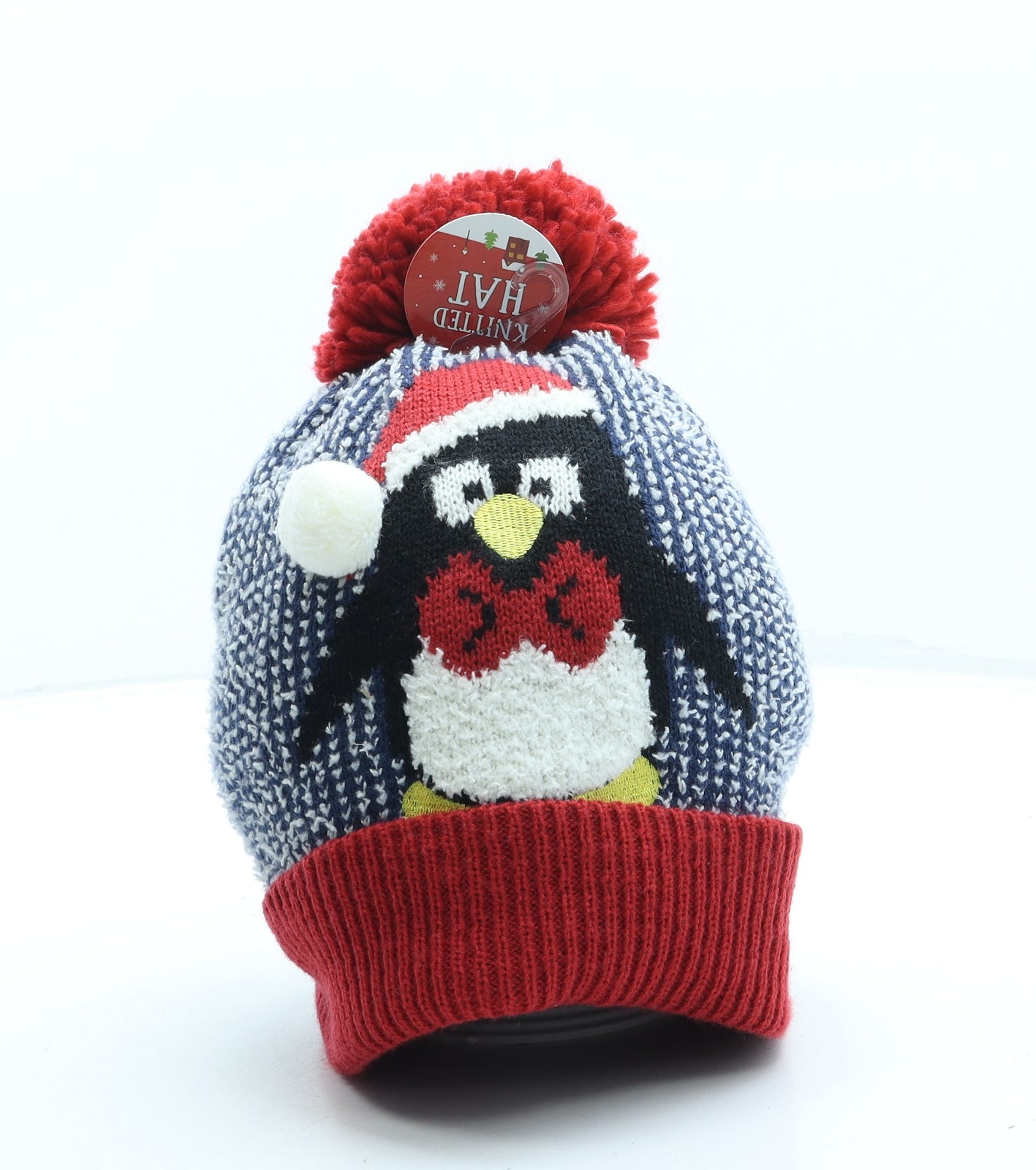 Preworn Mens Blue Acrylic Beanie One Size - Penguin