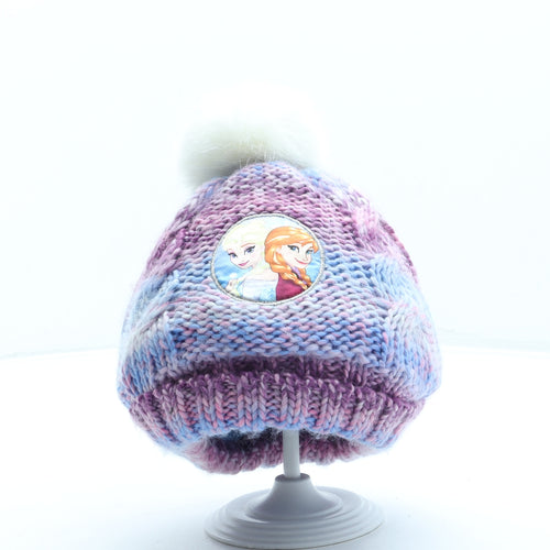 George Girls Purple Acrylic Bobble Hat One Size - Frozen