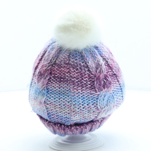George Girls Purple Acrylic Bobble Hat One Size - Frozen