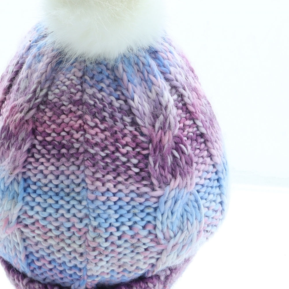 George Girls Purple Acrylic Bobble Hat One Size - Frozen