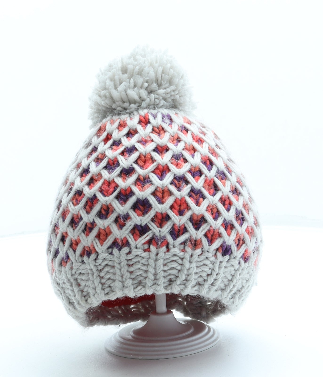 Crivit Womens Grey Acrylic Bobble Hat One Size - Pom Pom