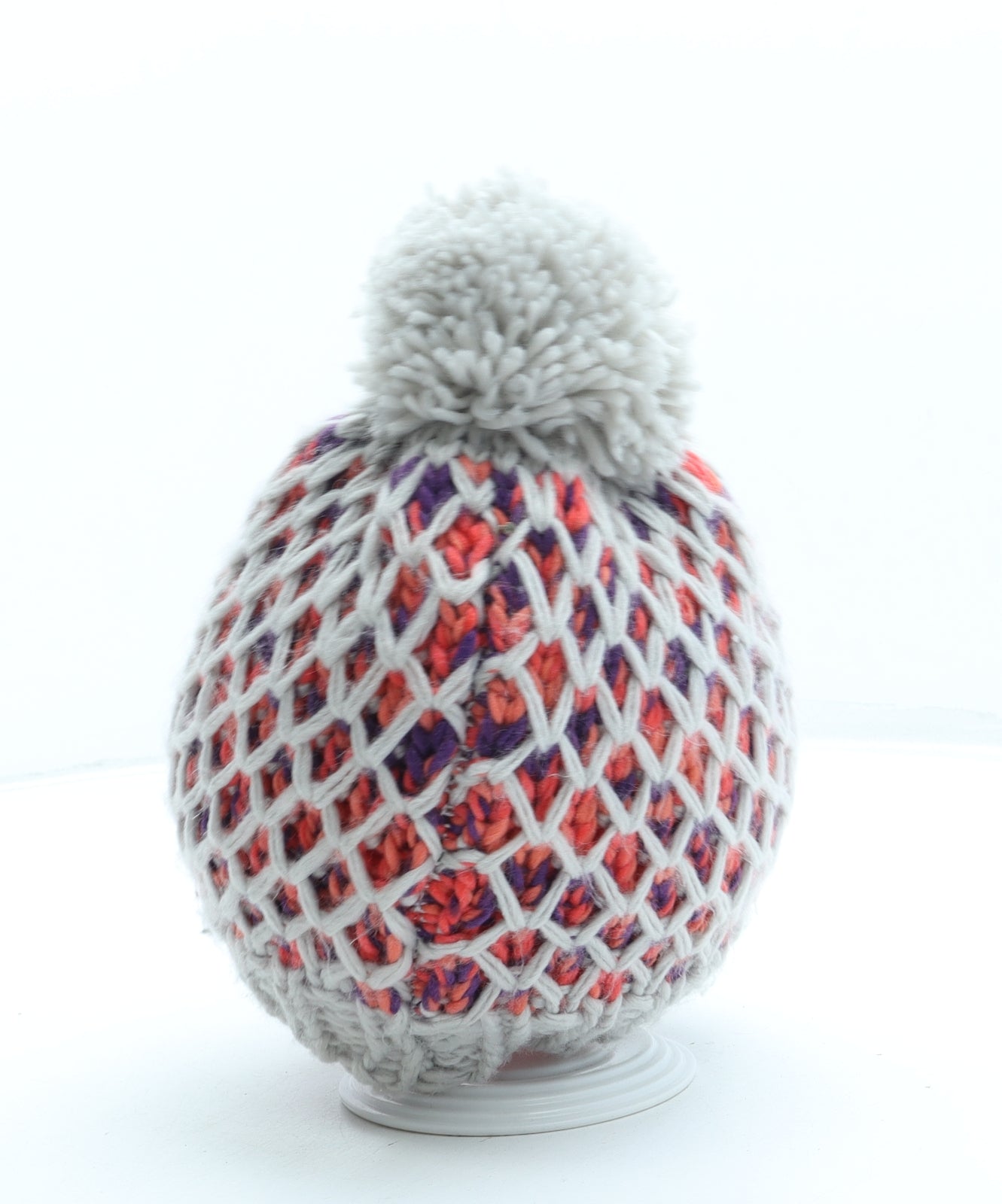 Crivit Womens Grey Acrylic Bobble Hat One Size - Pom Pom