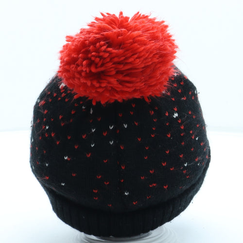 George Boys Black Polka Dot Acrylic Bobble Hat One Size - Spiderman