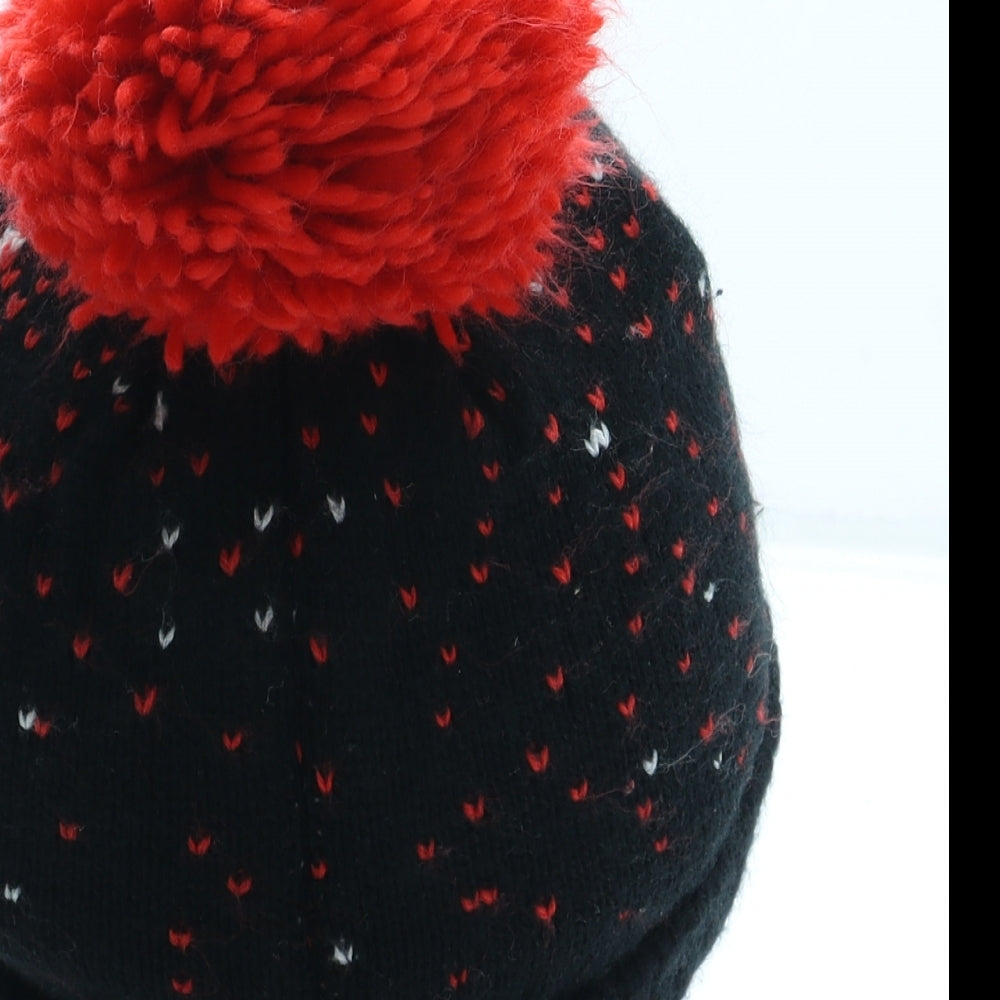 George Boys Black Polka Dot Acrylic Bobble Hat One Size - Spiderman